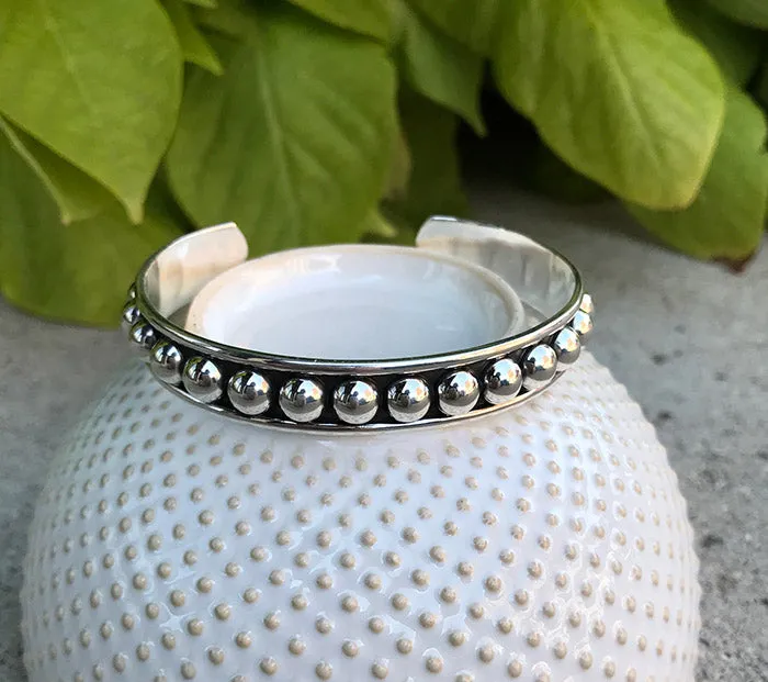 Sterling Beaded Cuff - Quick Ship