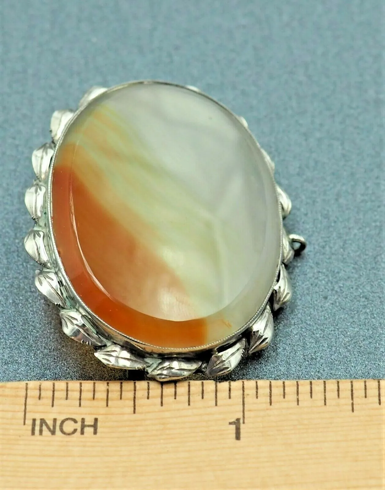 Sterling Silver Agate Pendant/Brooch