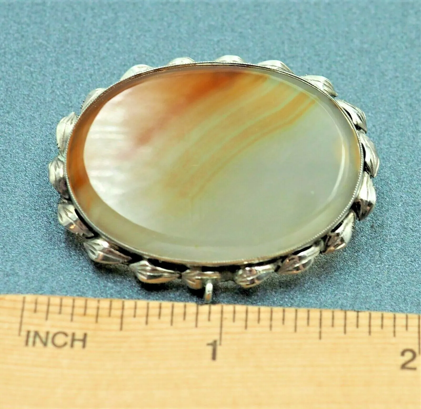 Sterling Silver Agate Pendant/Brooch