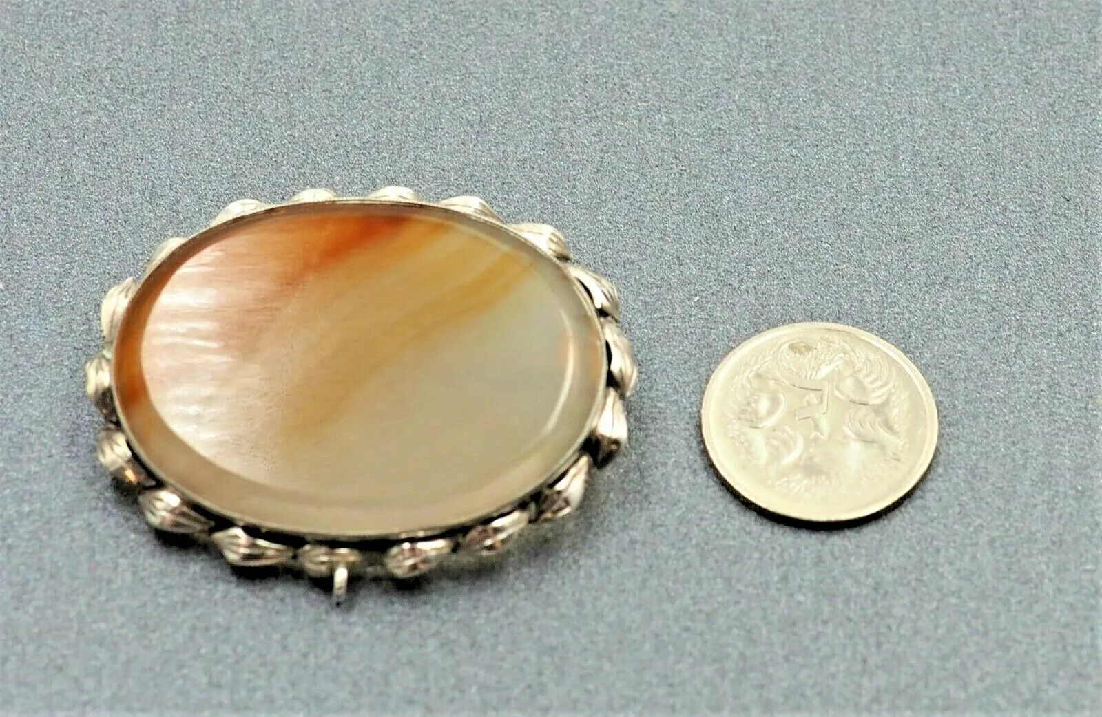 Sterling Silver Agate Pendant/Brooch