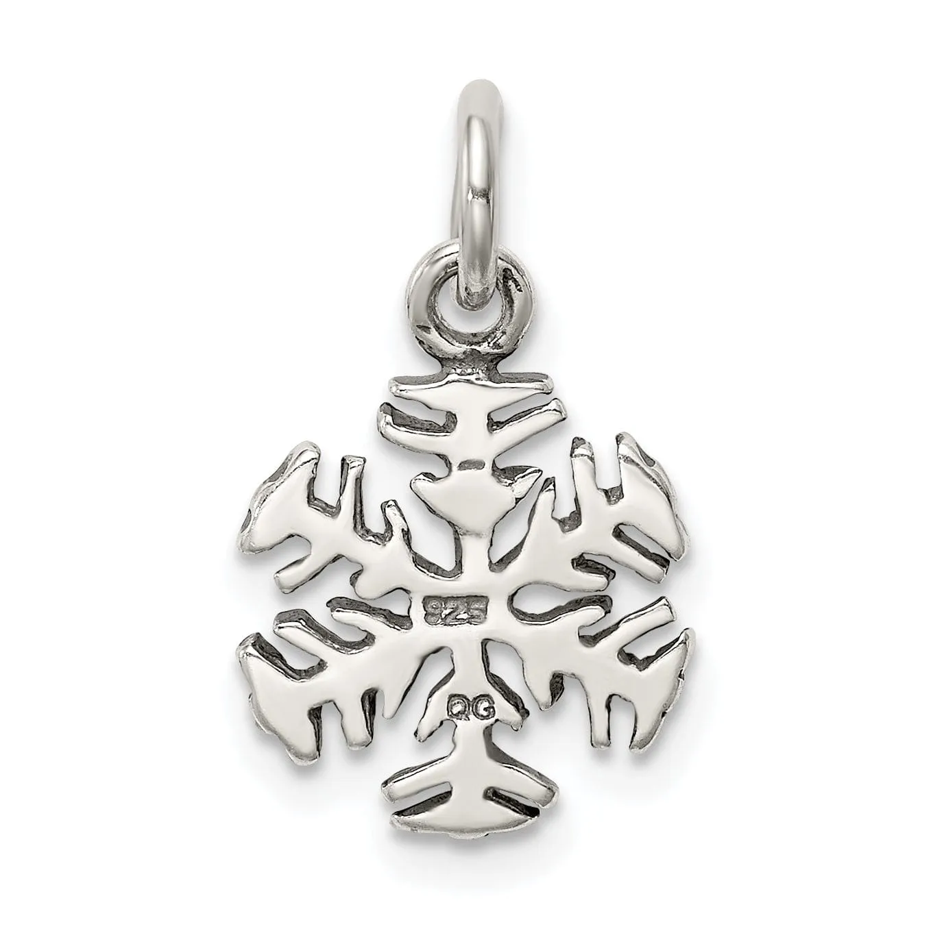 Sterling Silver Antique Snowflake Charm Pendant