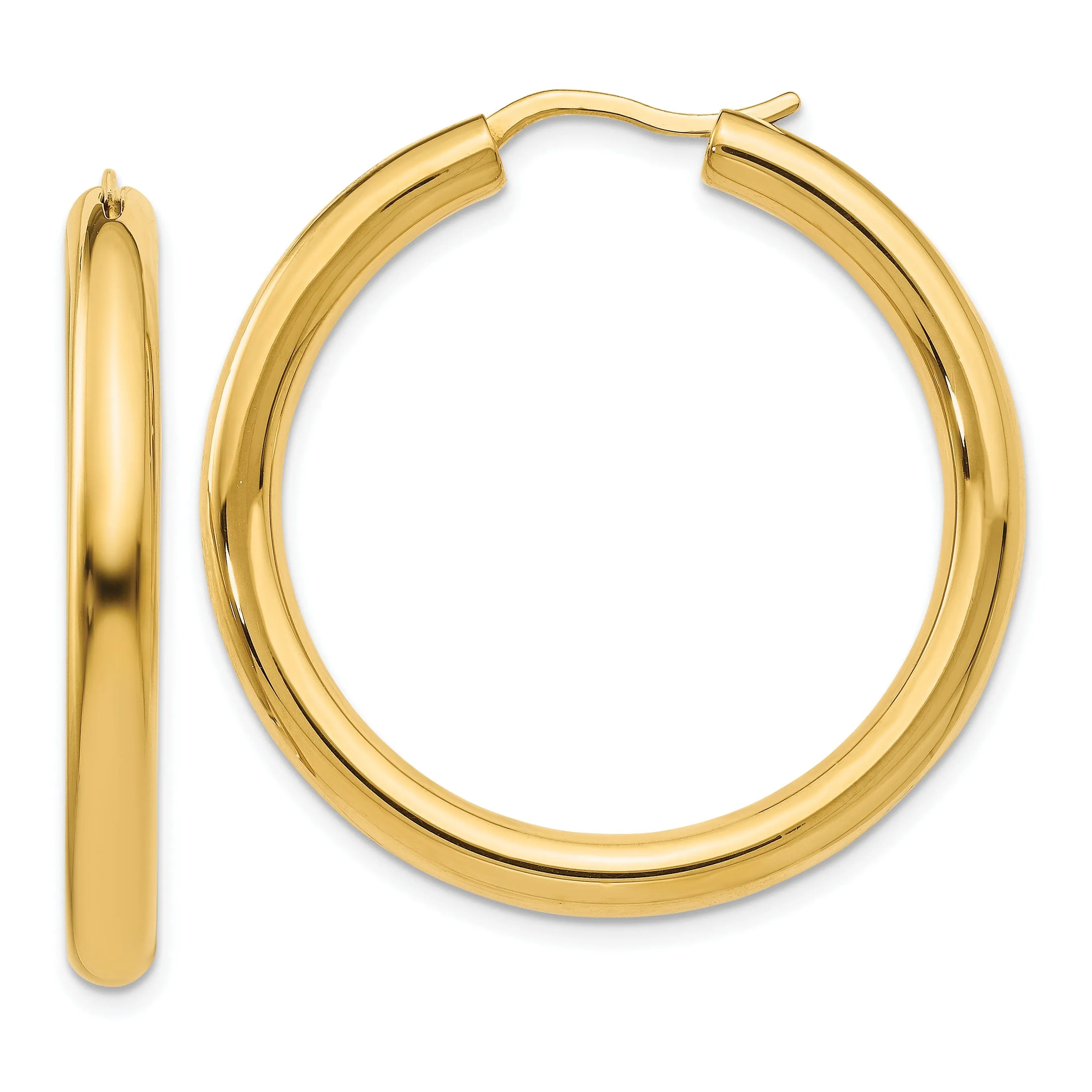 Sterling Silver Gold-plated 3.5MM Tube Hoop Earrings