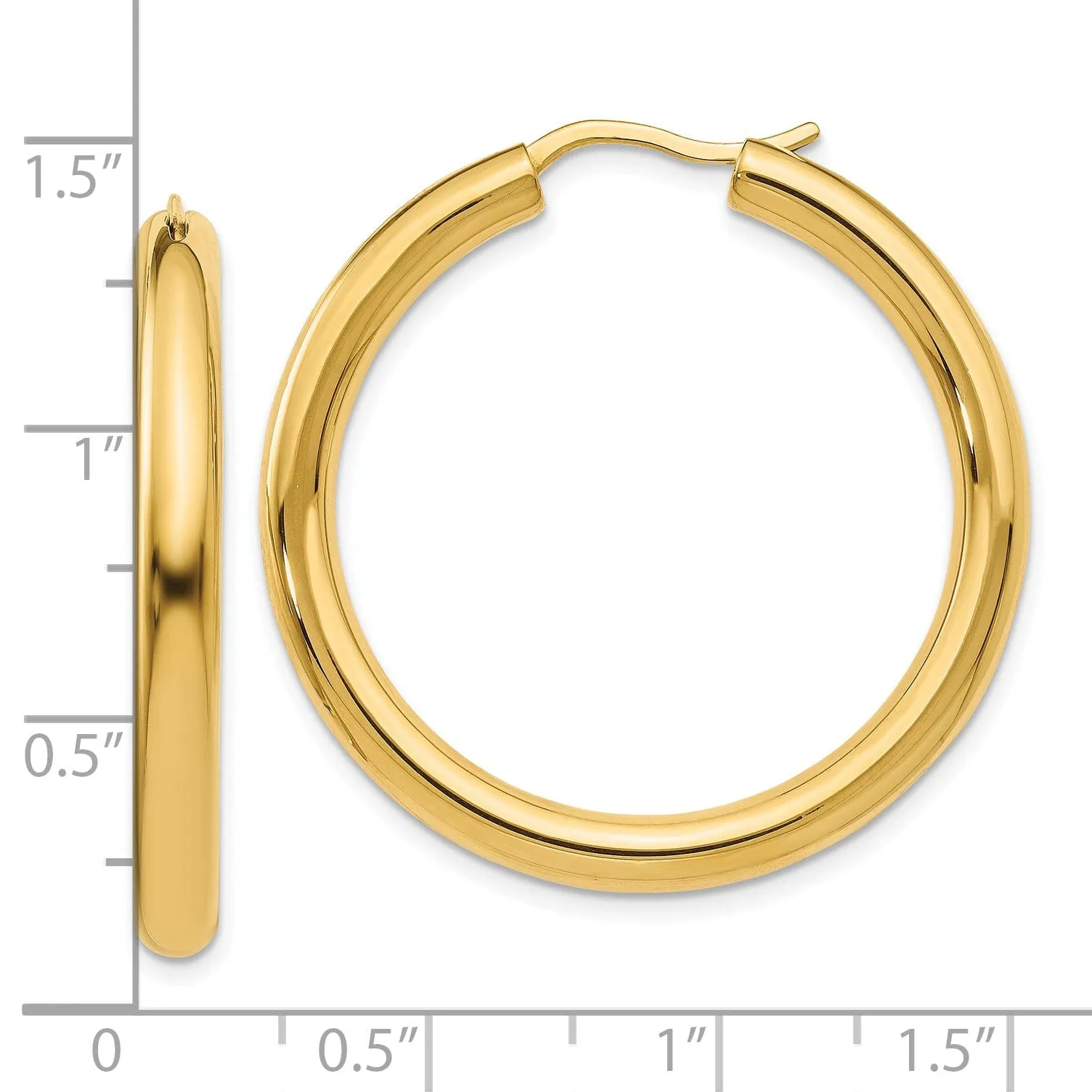 Sterling Silver Gold-plated 3.5MM Tube Hoop Earrings