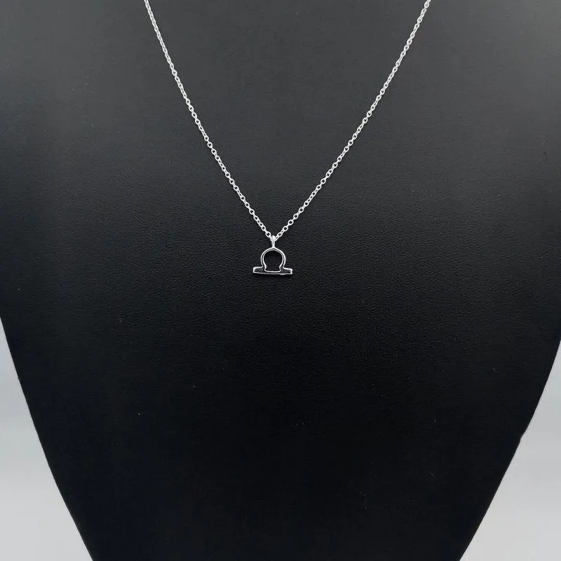 Sterling Silver Libra Zodiac Sign Necklace