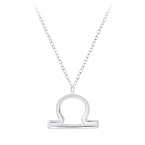 Sterling Silver Libra Zodiac Sign Necklace