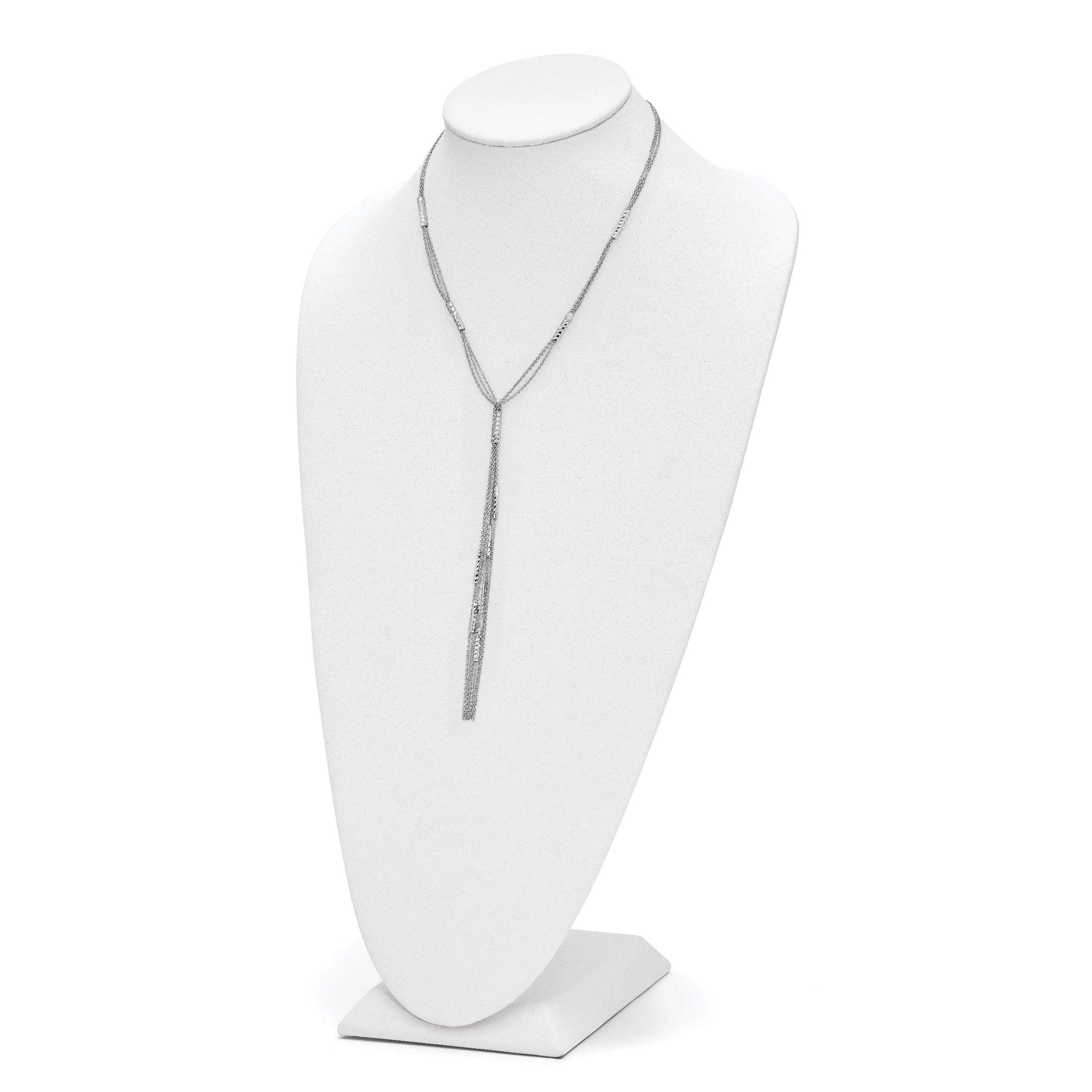 Sterling Silver Polished Textured Fancy Necklace