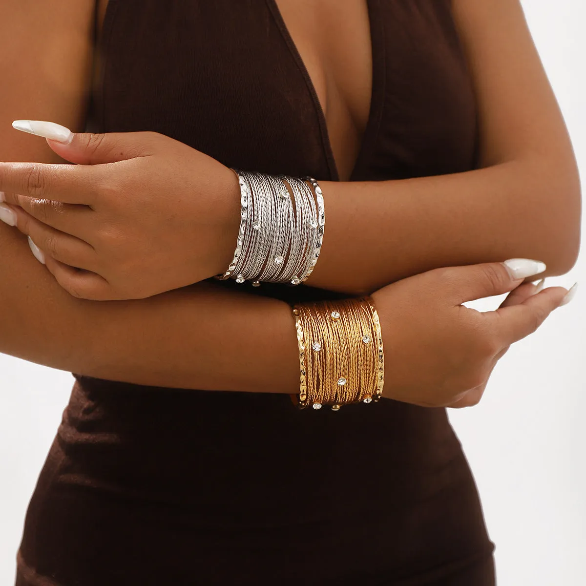 Strip Layered Rhinestone   Bracelet