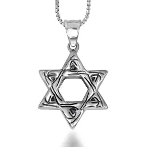 Stylish Titanium Steel Hexagram Pendant Necklace for Men - Retro Hollow Design