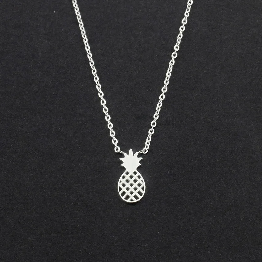 Summer Pineapple Pendant Necklace Stainless Steel