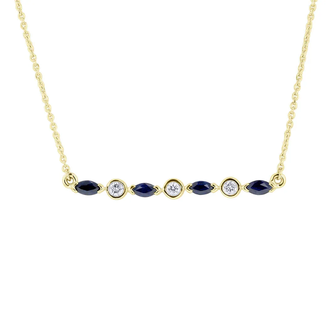 Sunila Sapphire and Diamond Necklace