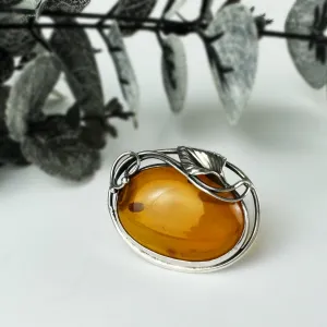 Sunlit Amber Brooch - VBR111