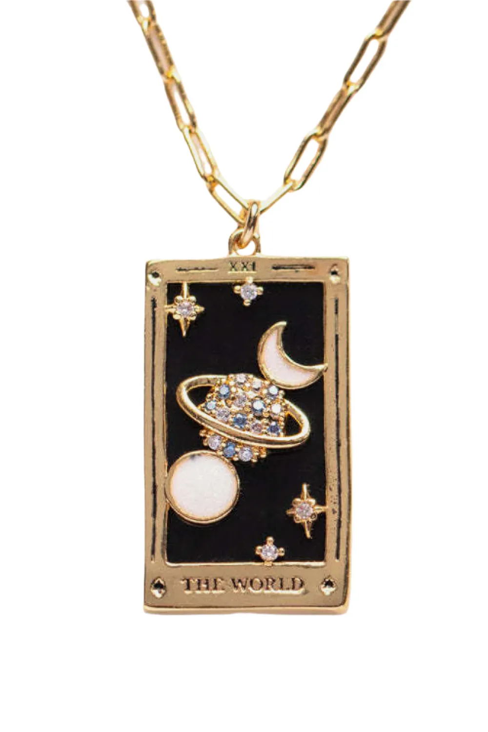 Tarot Card Pendant Stainless Steel Necklace