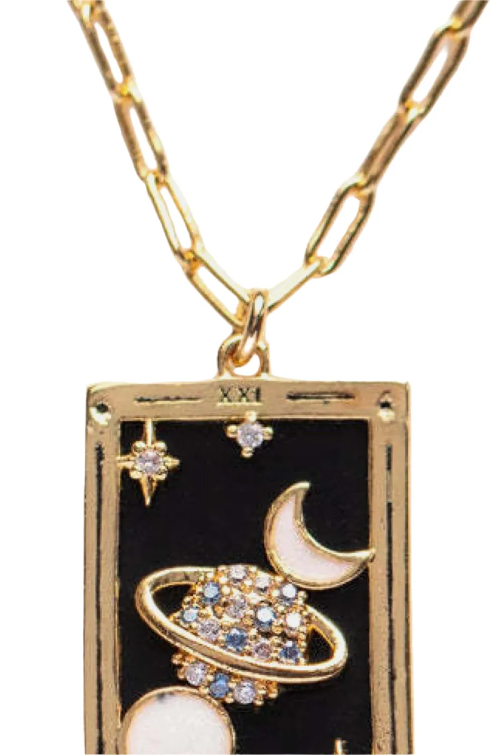 Tarot Card Pendant Stainless Steel Necklace