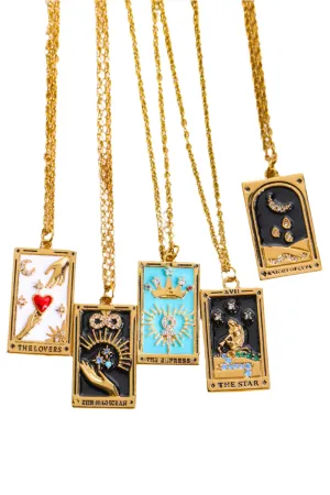 Tarot Card Pendant Stainless Steel Necklace