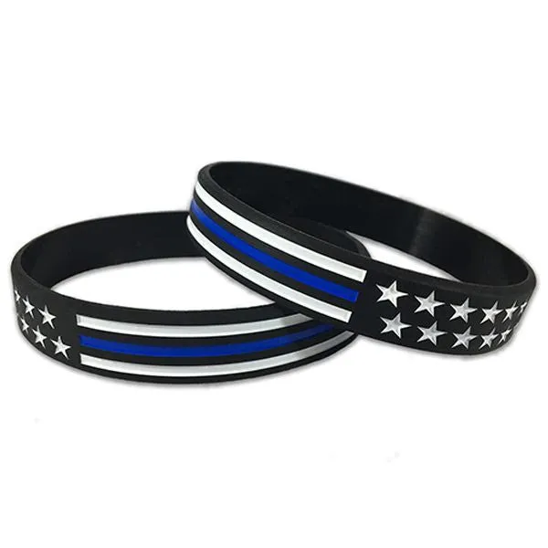 Thin Blue Line American Flag Bracelet