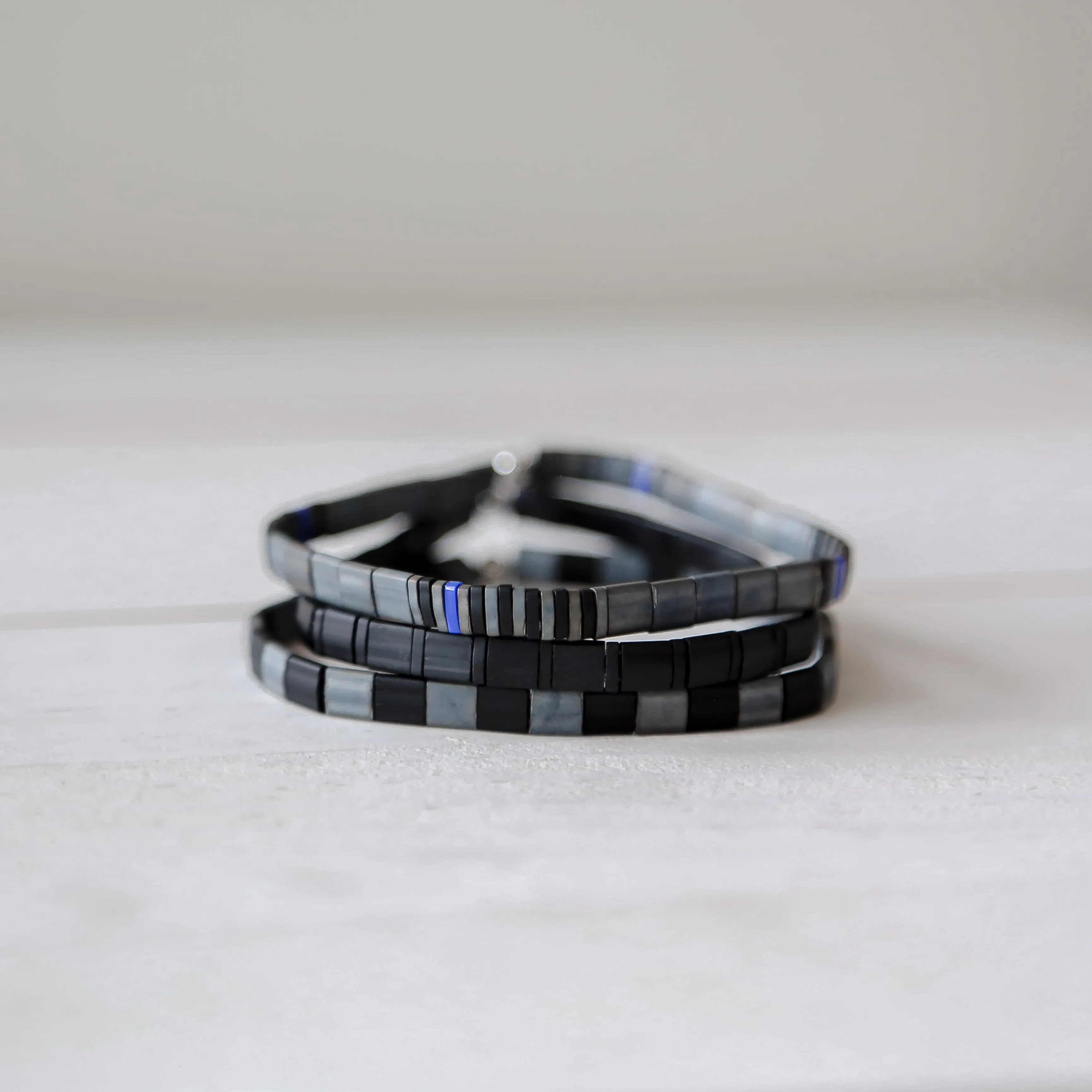 THIN BLUE LINE in Gray - POLICE BRACELET