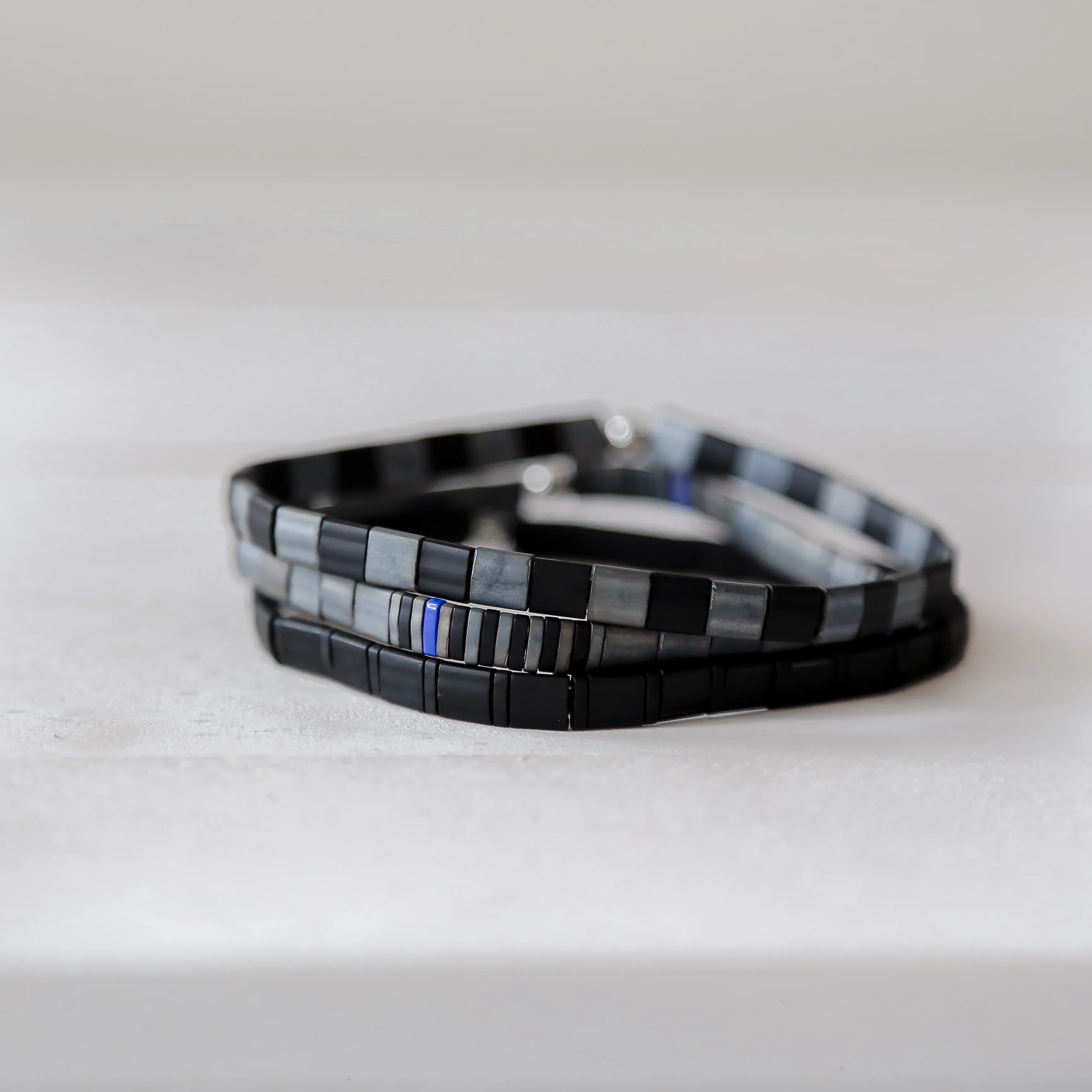 THIN BLUE LINE in Gray - POLICE BRACELET