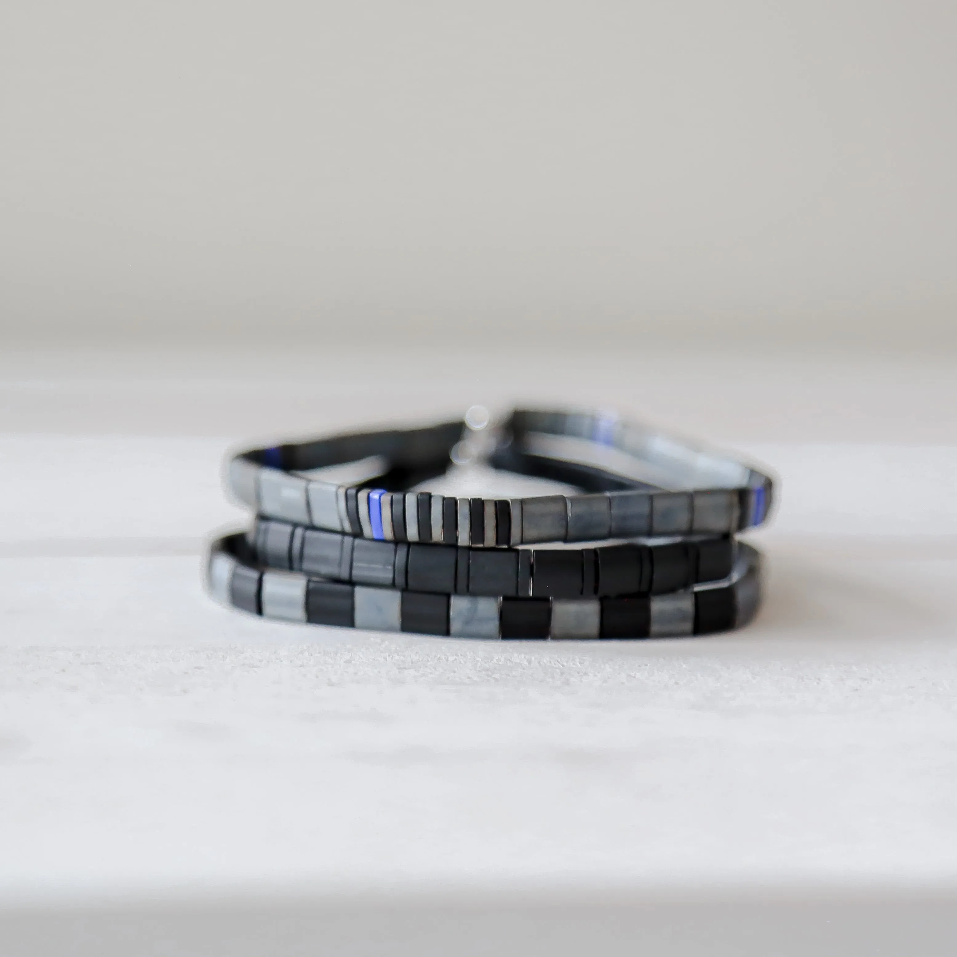 THIN BLUE LINE in Gray - POLICE BRACELET