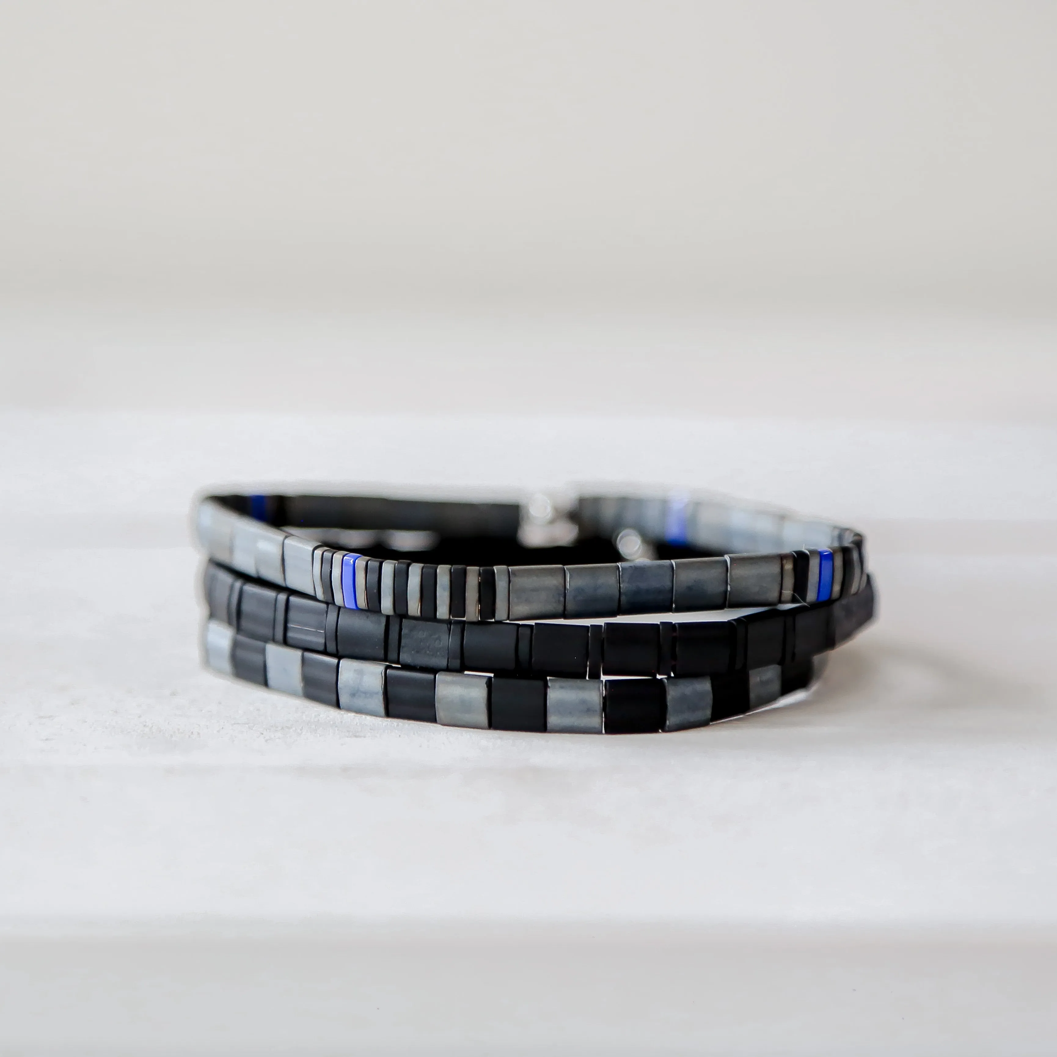 THIN BLUE LINE in Gray - POLICE BRACELET