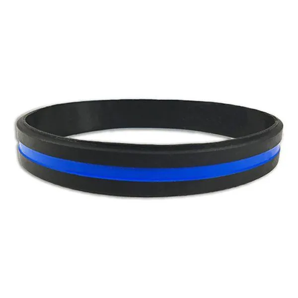 THIN BLUE LINE SILICONE BRACELET