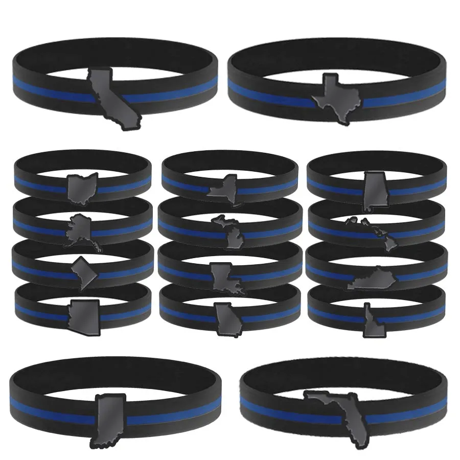 Thin Blue Line State Bracelets, Small, 7-Inch - Thin Blue Line USA