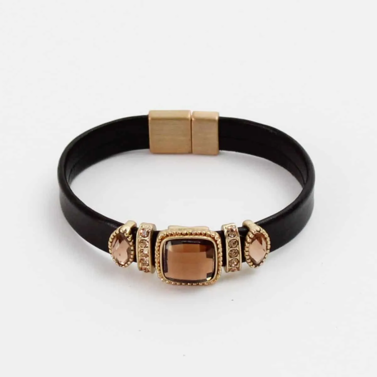 Thin Brown Leather Bracelet by Sylca