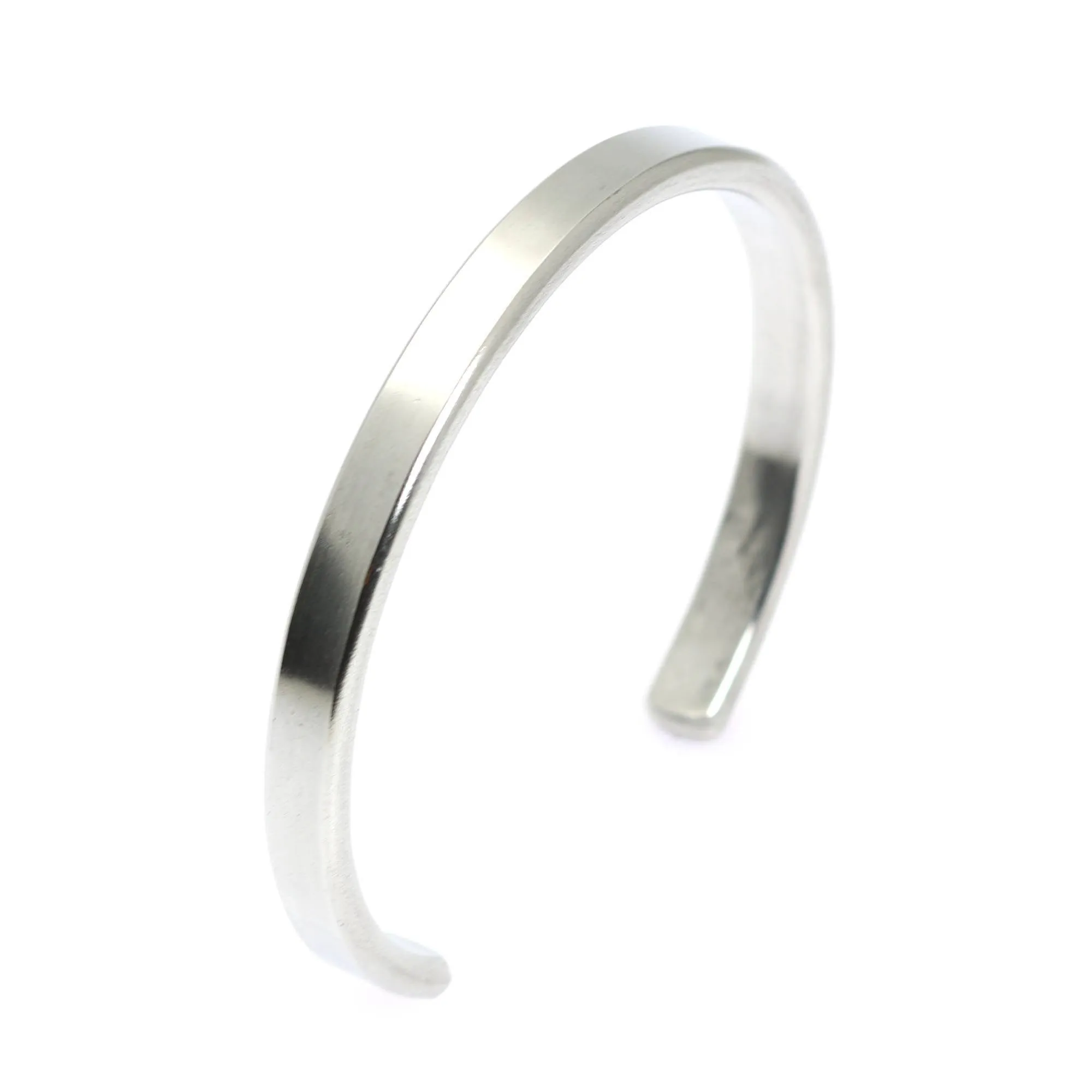 Thin Brushed Aluminum Cuff Bracelet