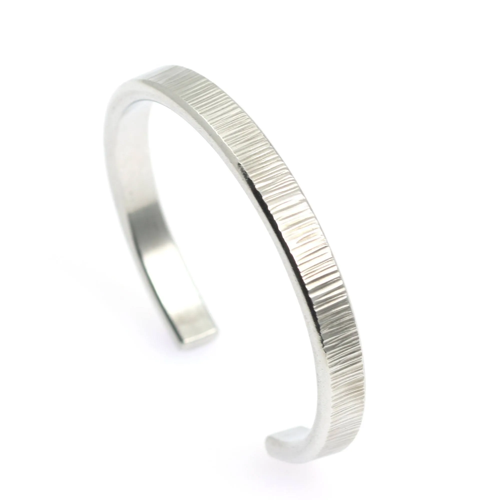 Thin Chased Aluminum Cuff Bracelet