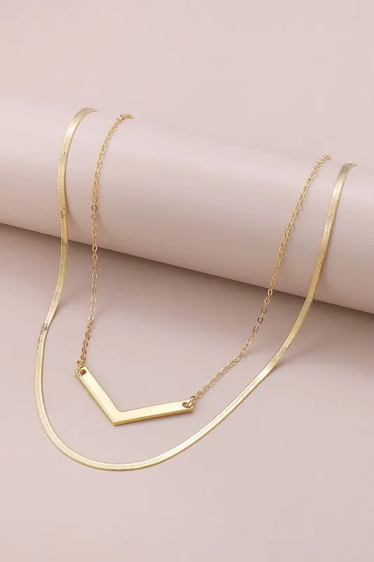 Thin Layered Snake Chain Necklace - Gold or Silver