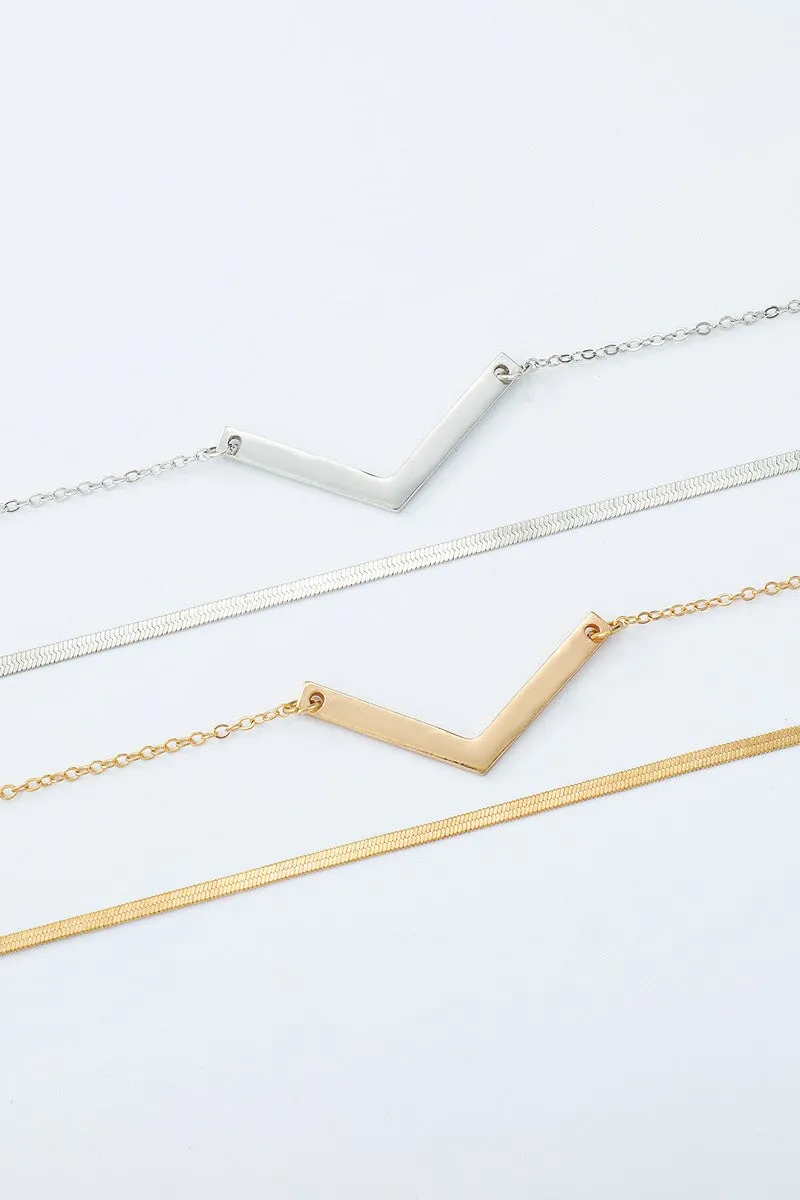 Thin Layered Snake Chain Necklace - Gold or Silver