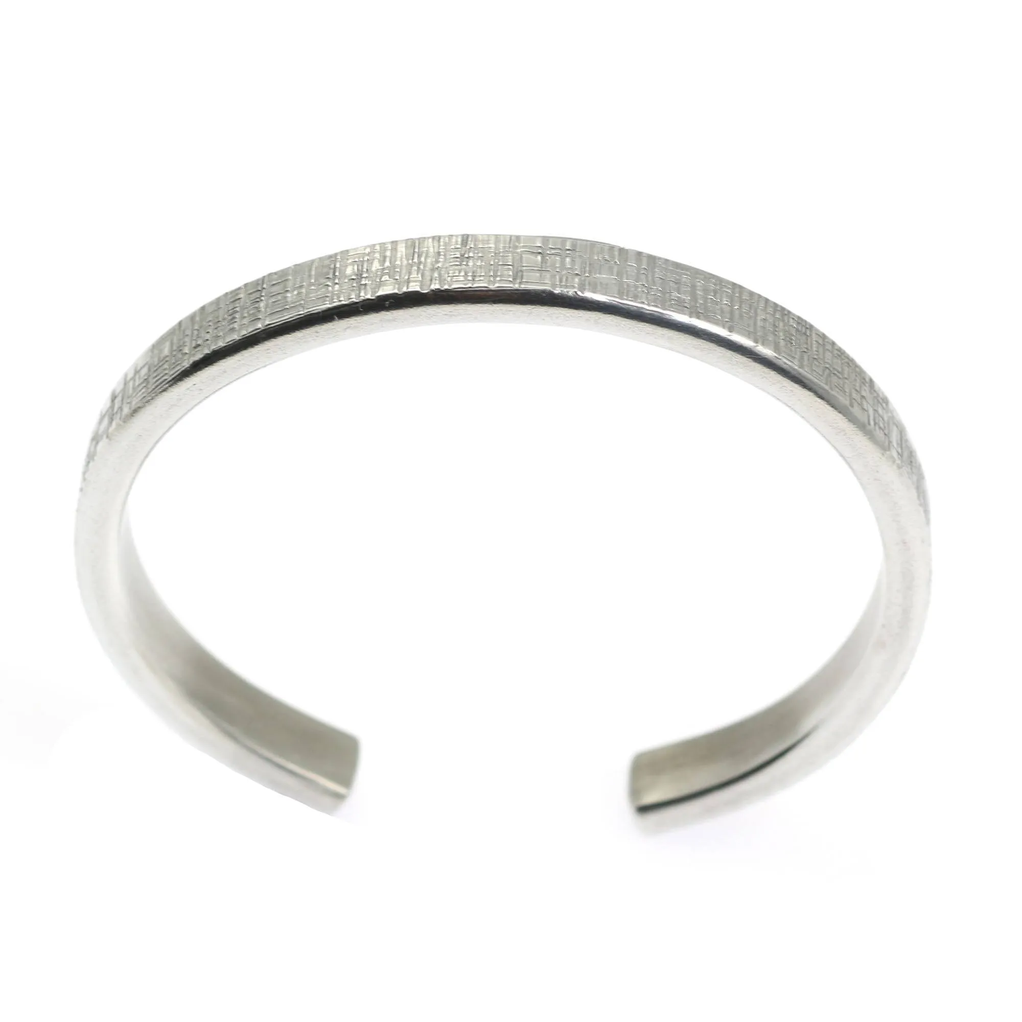 Thin Linen Aluminum Cuff Bracelet