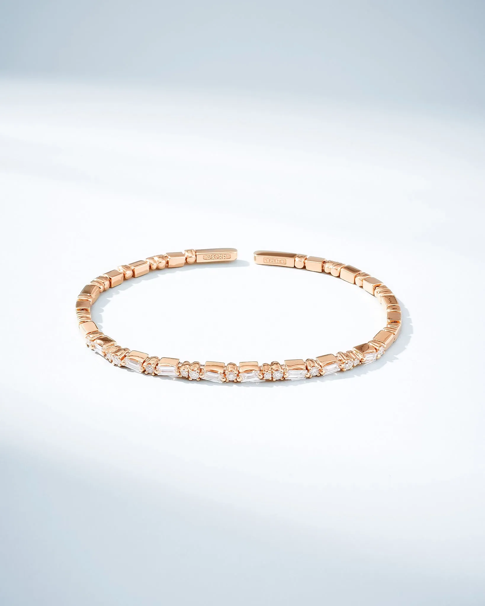 Thin Mix Diamond Bangle