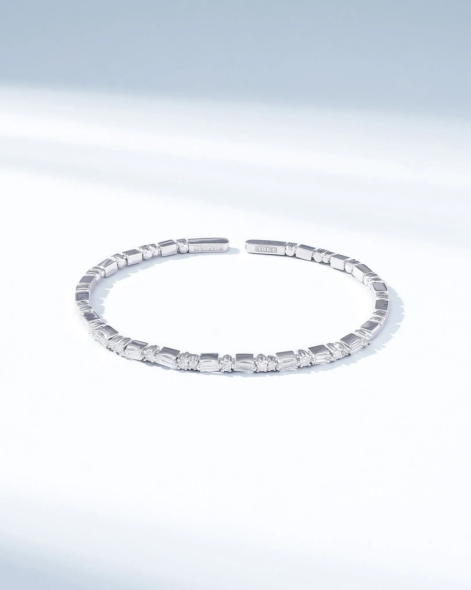 Thin Mix Diamond Bangle