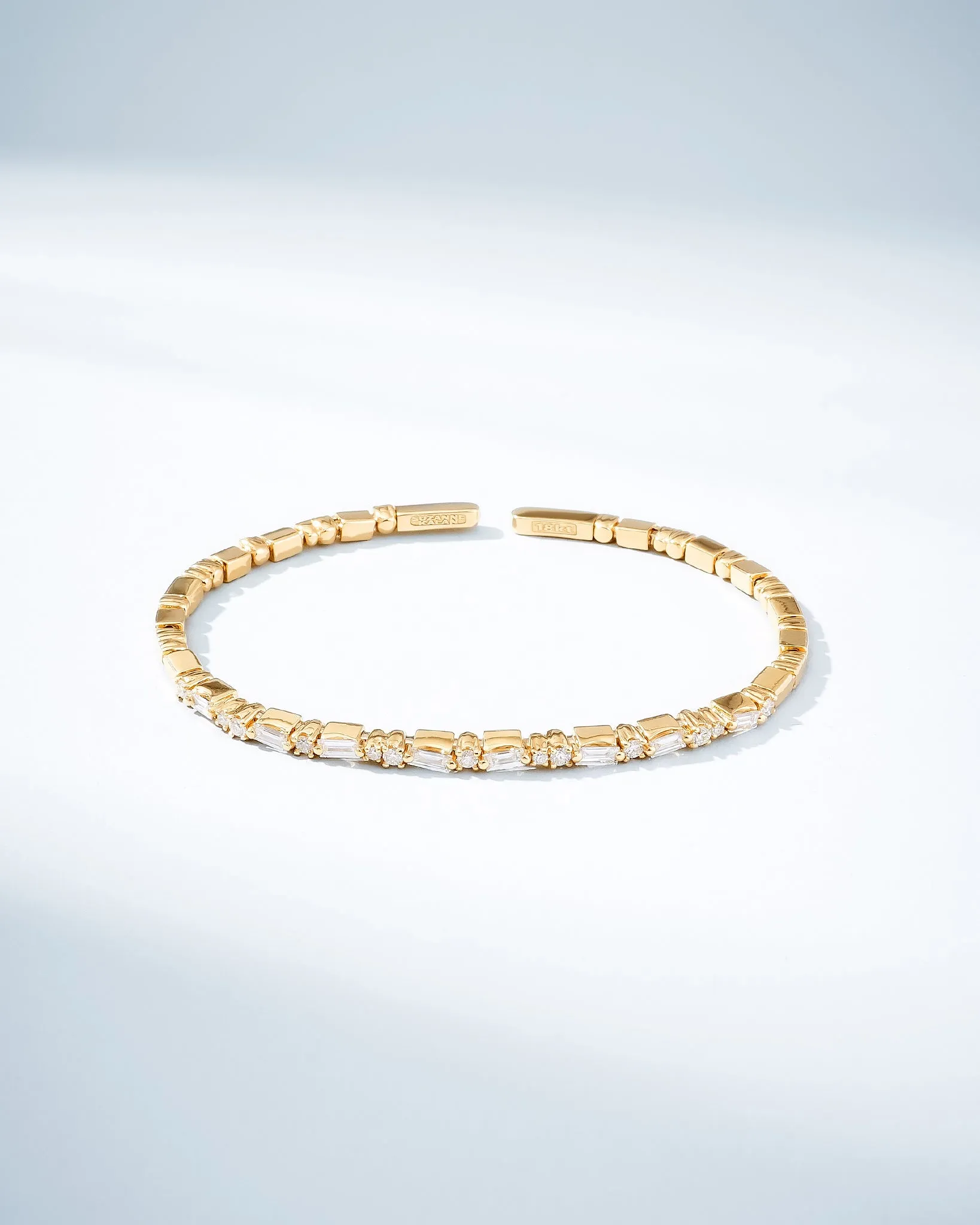 Thin Mix Diamond Bangle