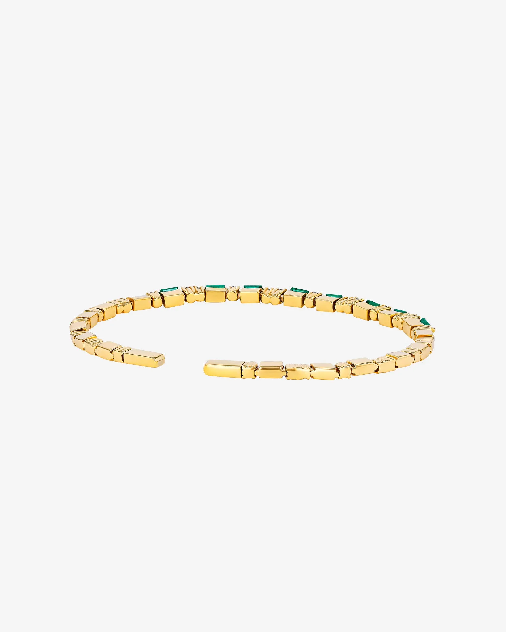 Thin Mix Emerald Bangle