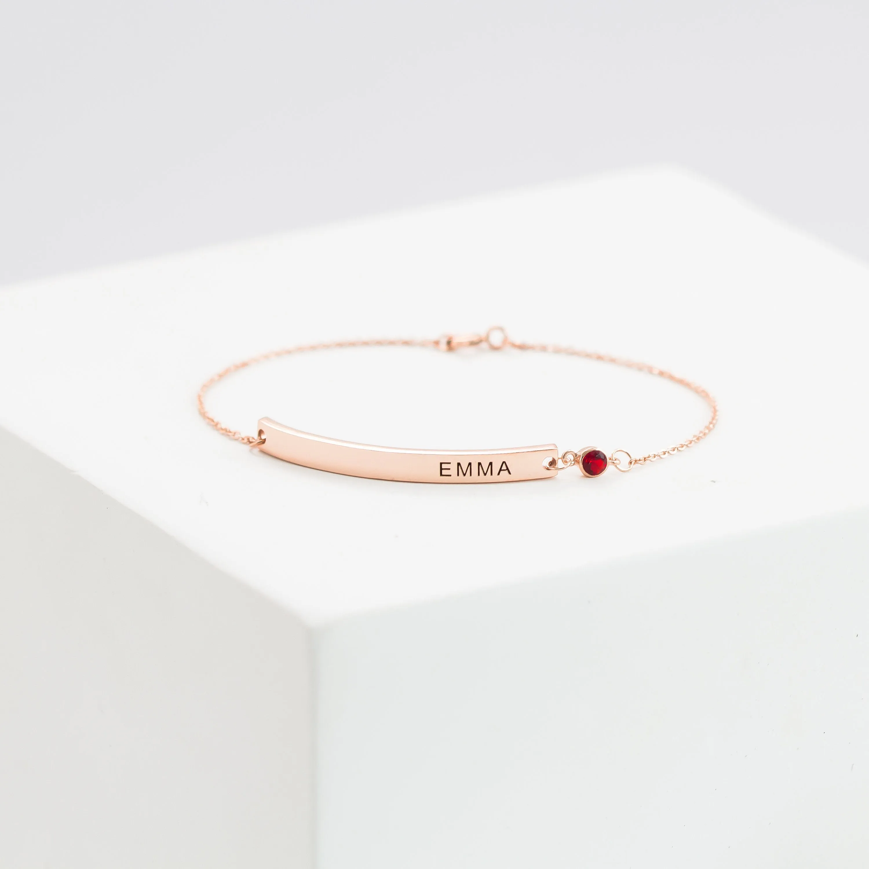 Thin Name Bar Bracelet