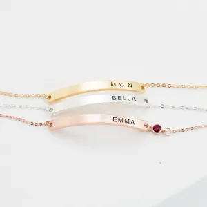 Thin Name Bar Bracelet