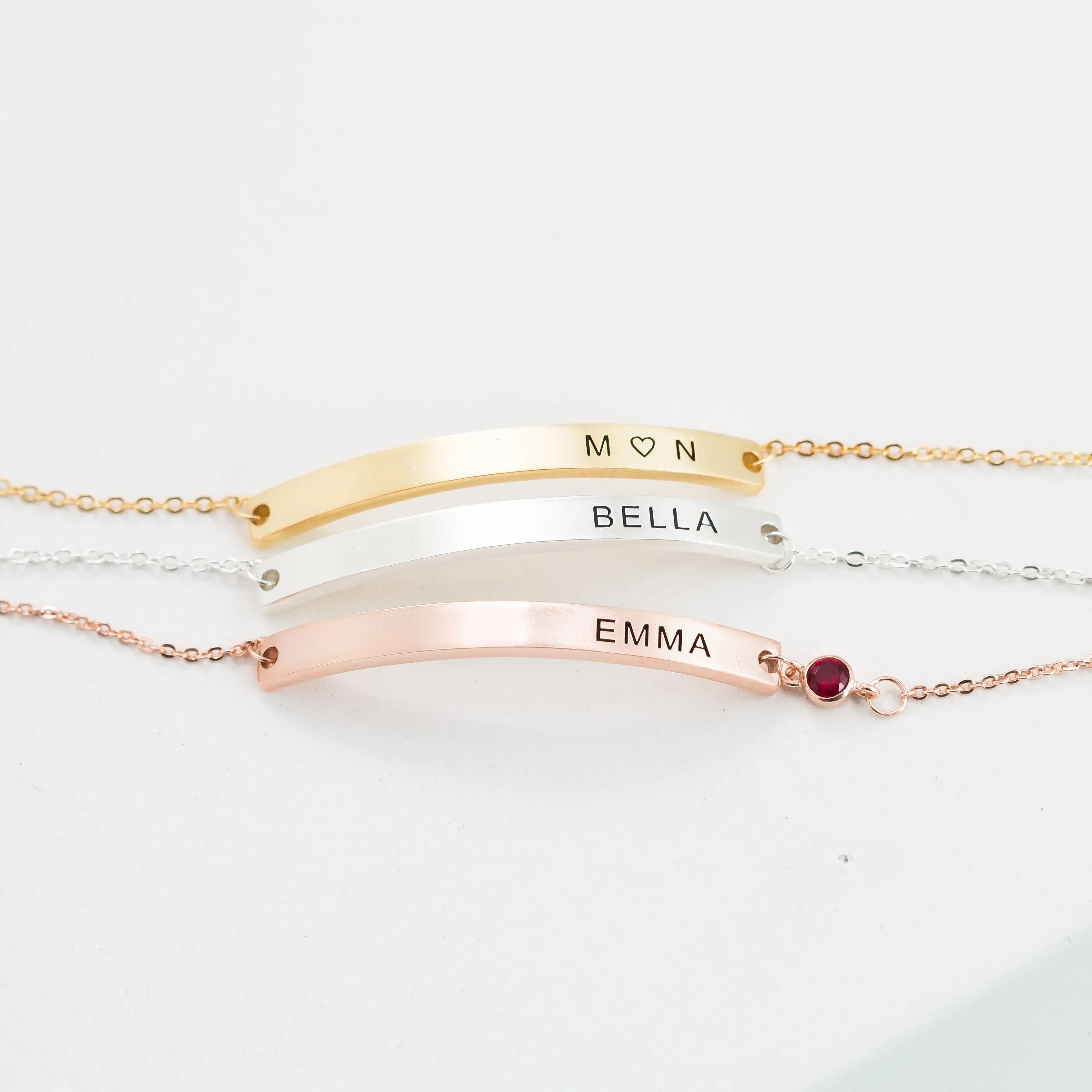 Thin Name Bar Bracelet