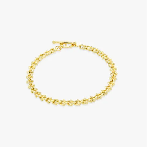 Thin Textured Cuban Chain Bracelet