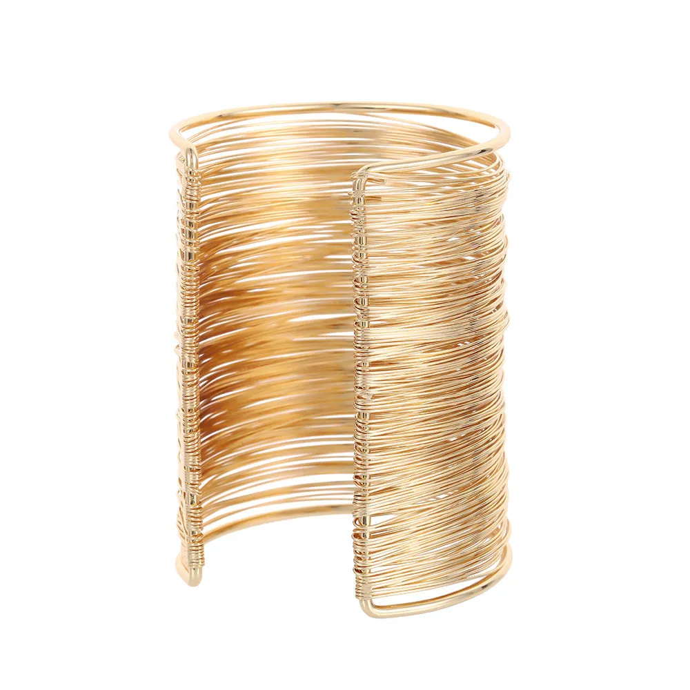 Thin Wire Styled Cuff Gold Bracelet JLTB0615