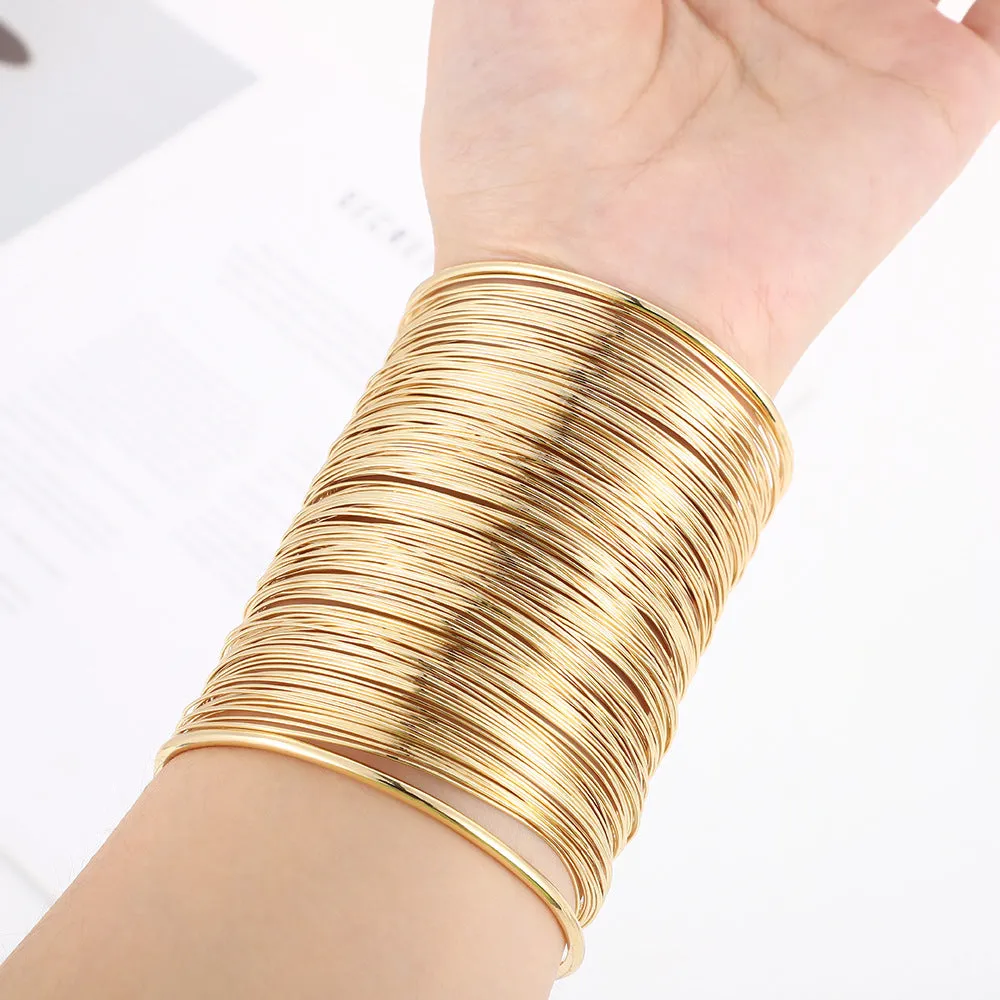 Thin Wire Styled Cuff Gold Bracelet JLTB0615