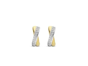 Ti Sento Milano Two-Tone Crossover Earrings