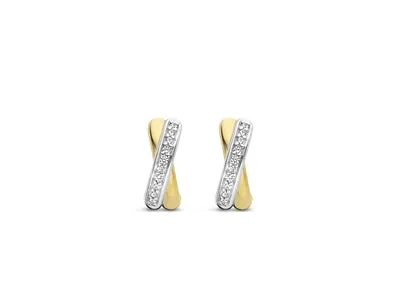 Ti Sento Milano Two-Tone Crossover Earrings