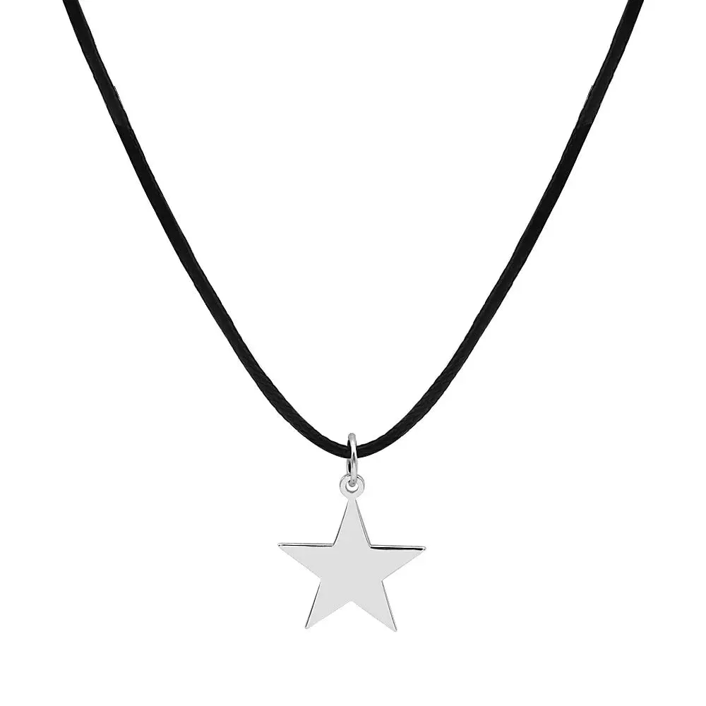 Titanium Steel Star Pendant Necklace for Men Women Y2K Hip Hop Cool Hot Girls Beads Chains Choker Korean Fashion Jewelry