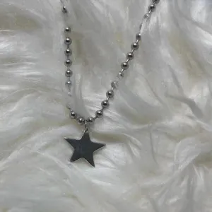 Titanium Steel Star Pendant Necklace for Men Women Y2K Hip Hop Cool Hot Girls Beads Chains Choker Korean Fashion Jewelry