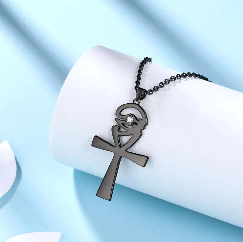 Tokyo Mart Ankh Cross Eye of Horus Necklace Pendant Mens Women Jewelry 925 Sterling Silver