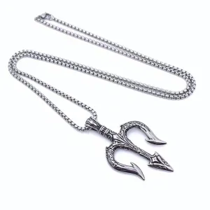 Trident Titanium Steel Necklace