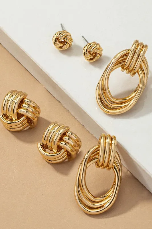 Trio Knot Earrings