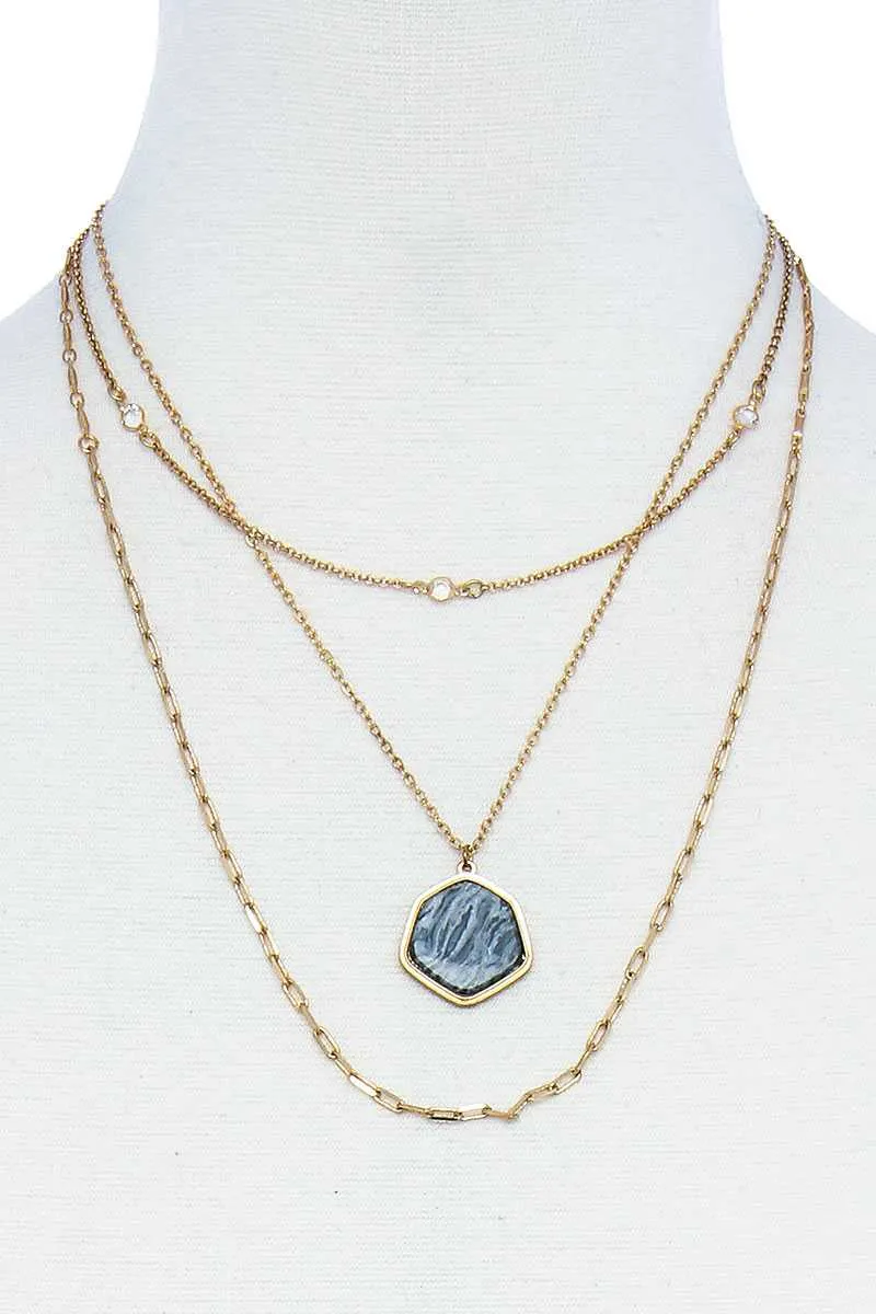 Triple Layer Stylish Pendant Necklace