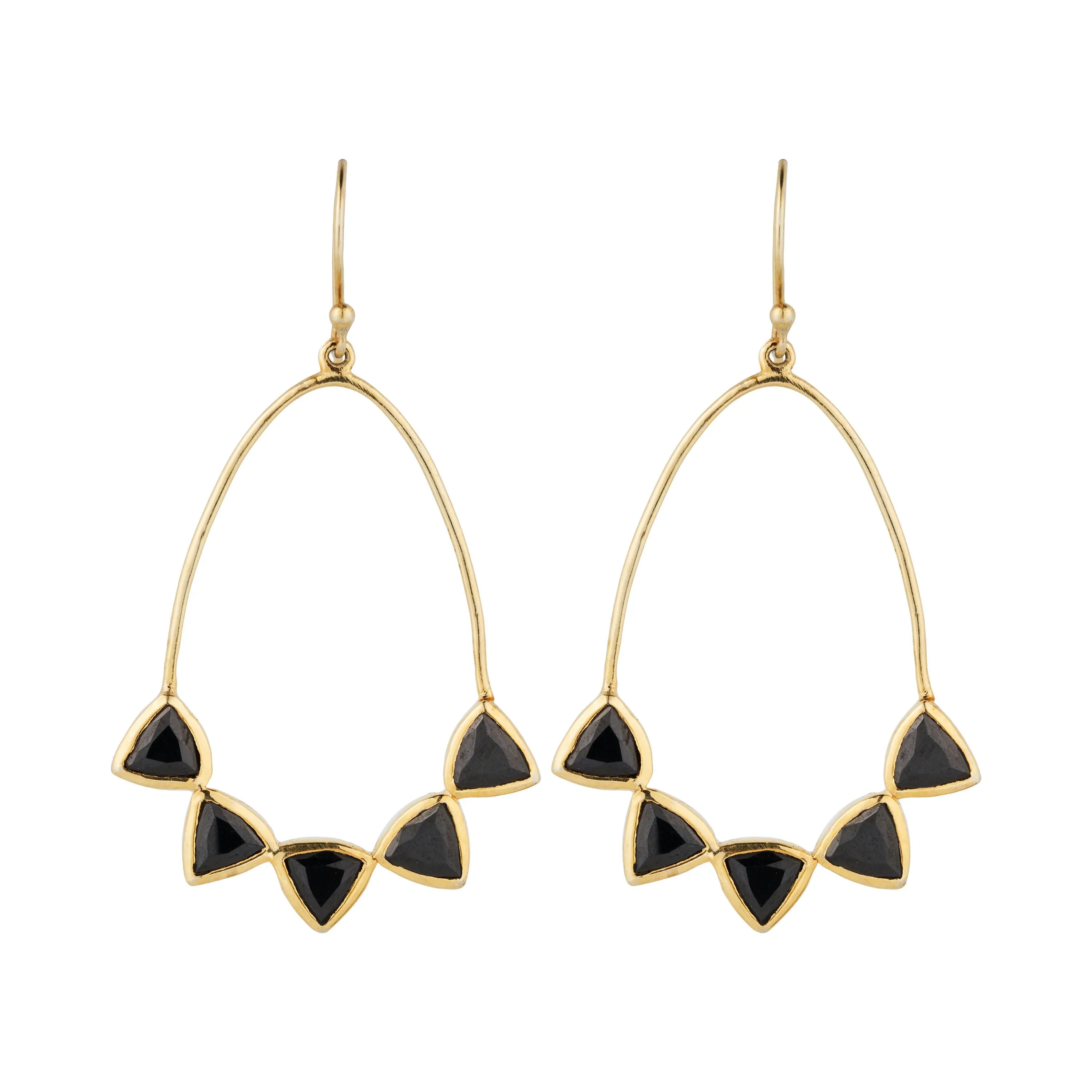 Vama | Adara Earrings | Metal-Sterling Silver | Stone-Black Onyx | Finish-Shiny